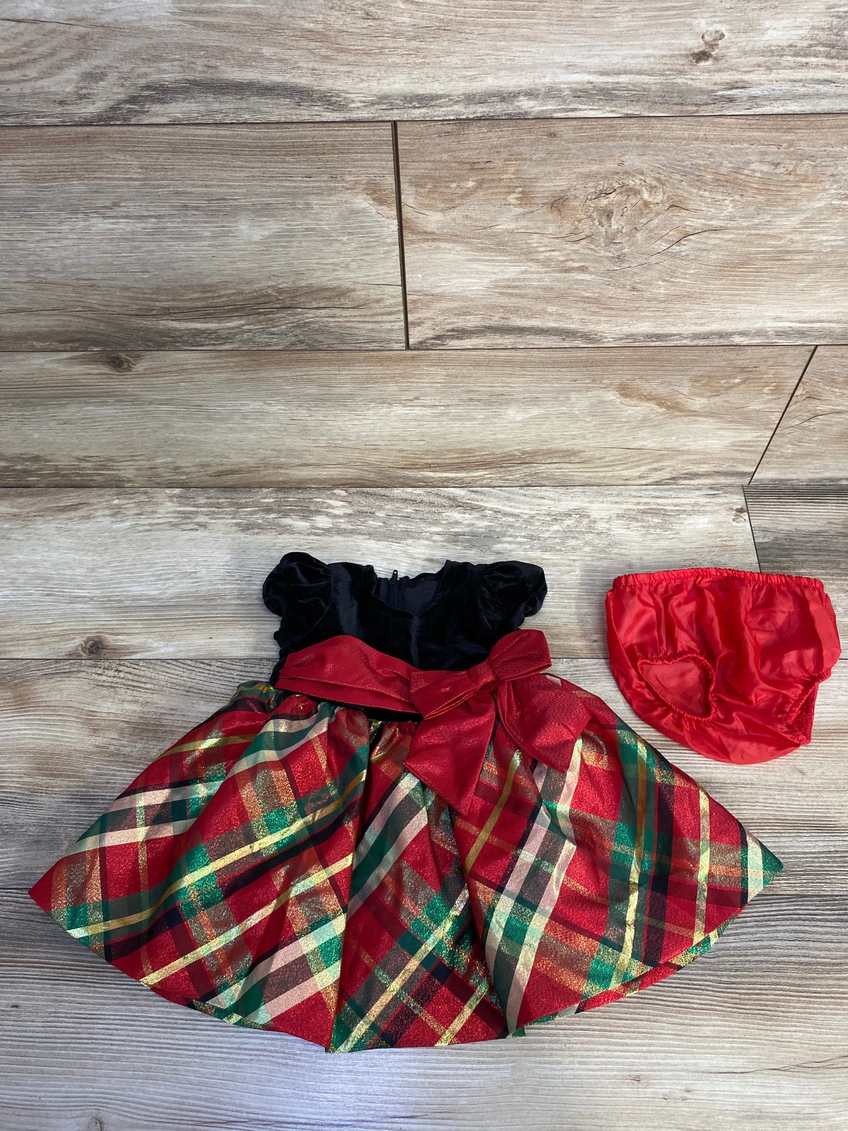 Bonnie Baby 2pc Velvet Dress & Bloomers Red sz 6-9m