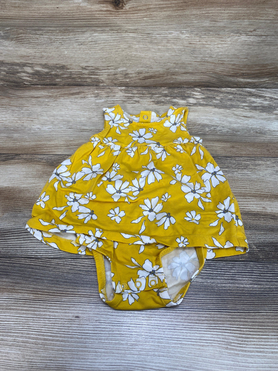 Simple Joys Yellow Floral Bodysuit Dress sz 6-9m - Me 'n Mommy To Be