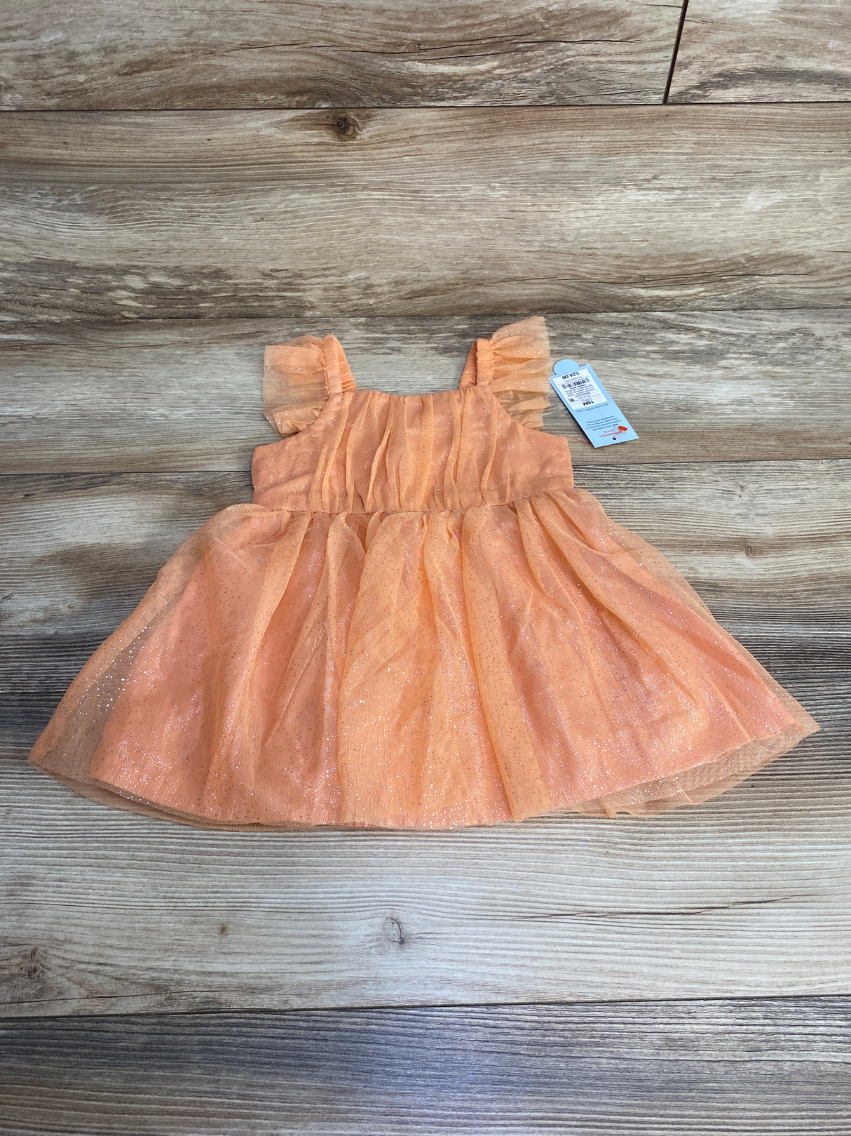 NEW Cat & Jack Glitter Tank Dress Orange sz 18m