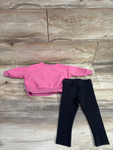Huxbaby 2pc Embroidered Watermelon Bear Sweatshirt & Ribbed Pants Set Pink sz 6-12m