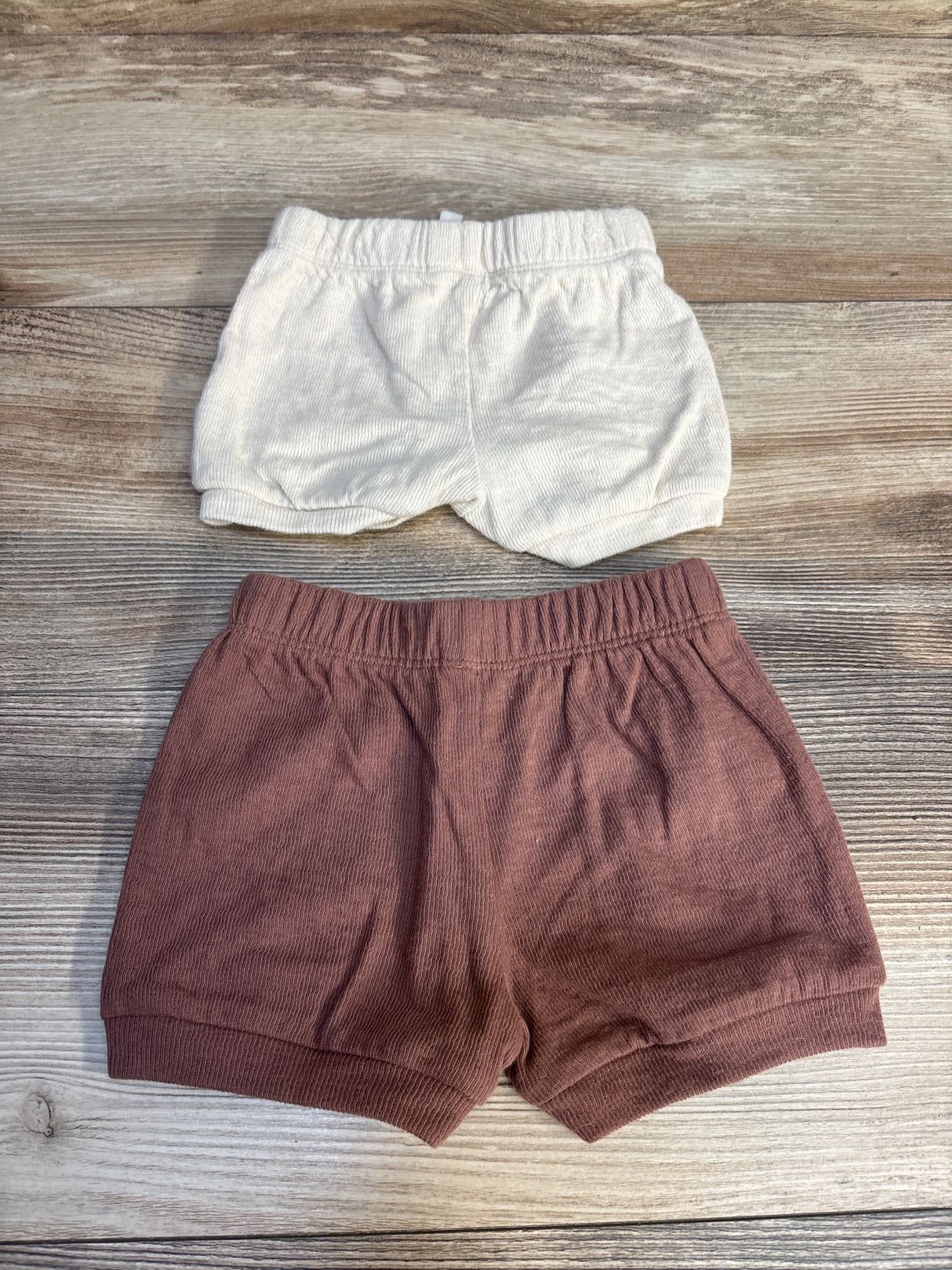 Modern Moments 2pk Neutral Organic Cuffed Shorts Beige sz 3-6m