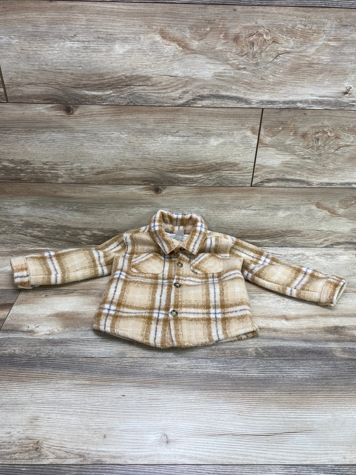 Carter's Plaid Sherpa-Lined Shacket Brown sz 24m