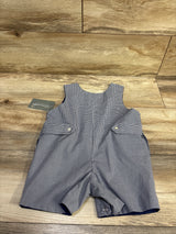 NEW Sir John by Rosalina Embroidered Pumpkin Gingham Romper Navy sz 24m