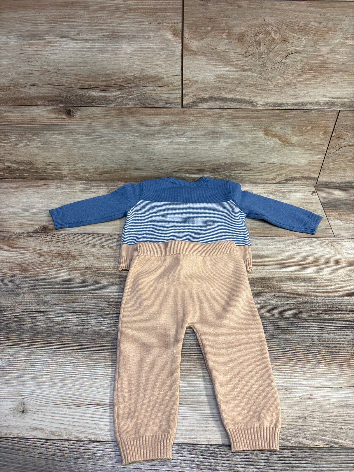 Little Me 2pc Knit Sweater & Pants Set Blue sz 6m