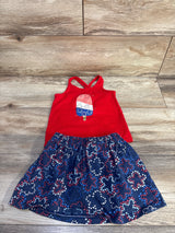 Carter's 2pc Fourth of July Tank Top & Skort Set Red sz 2T