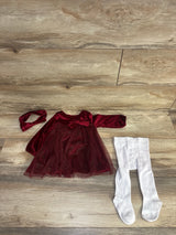 Baby Starters Velvet Tulle Dress Burgundy sz 9m