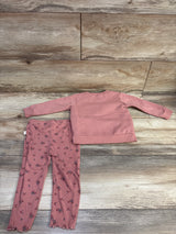 Rabbit + Bear Organic 2pc Mama's Mini Sweatshirt & Pants Set Pink sz 18m