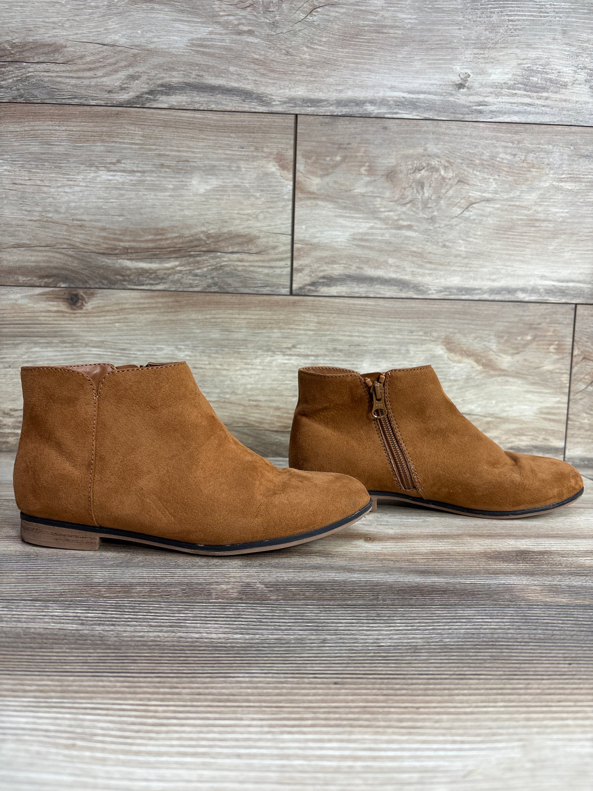 NEW Cat & Jack Penelope Zipper Booties Cognac sz 4Y