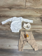Child Of Mine 3pc Long Sleeve Bodysuit Set White sz 0-3m