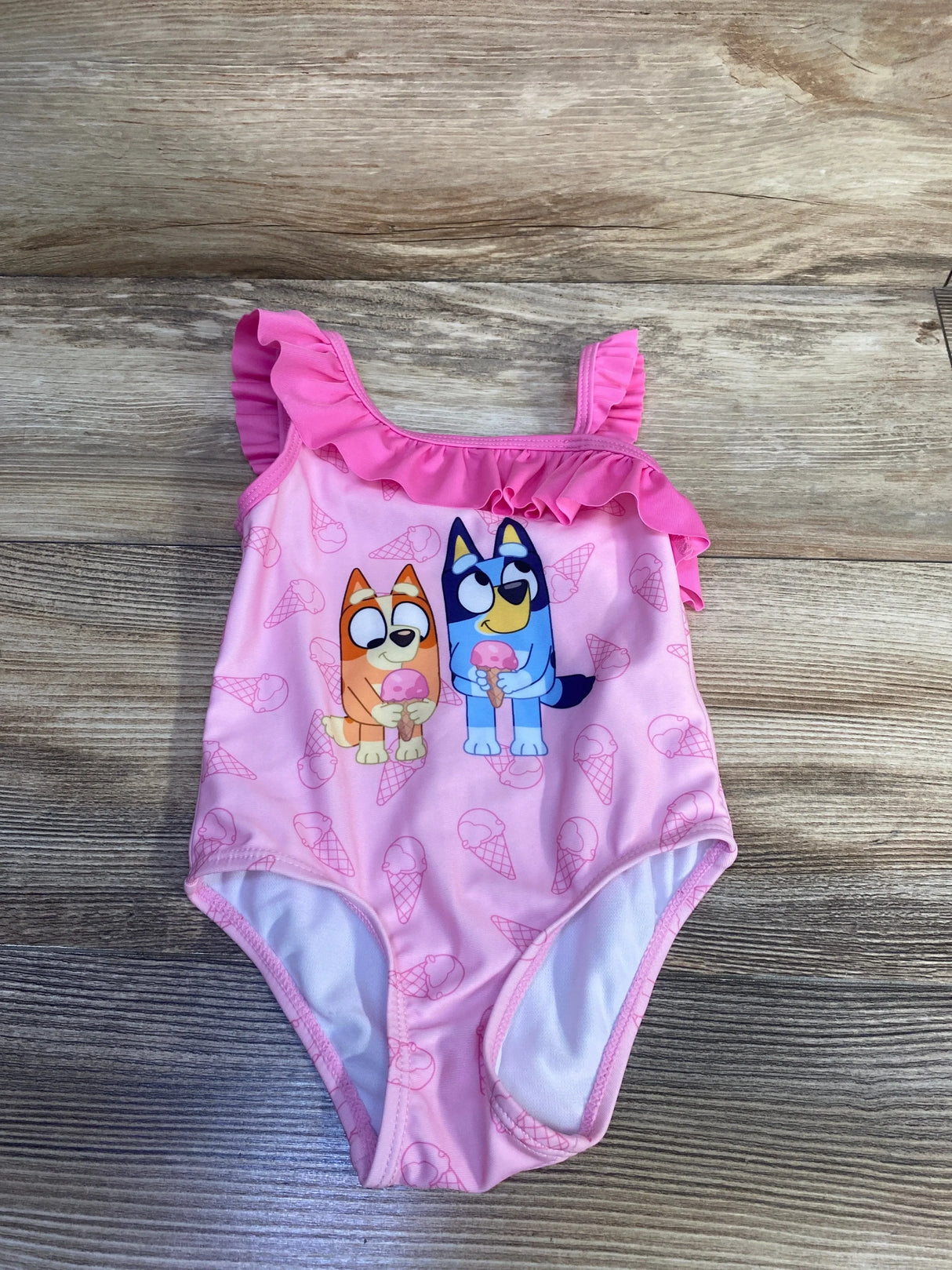 Bluey 1pc Ruffle Swimsuit Pink sz 18m