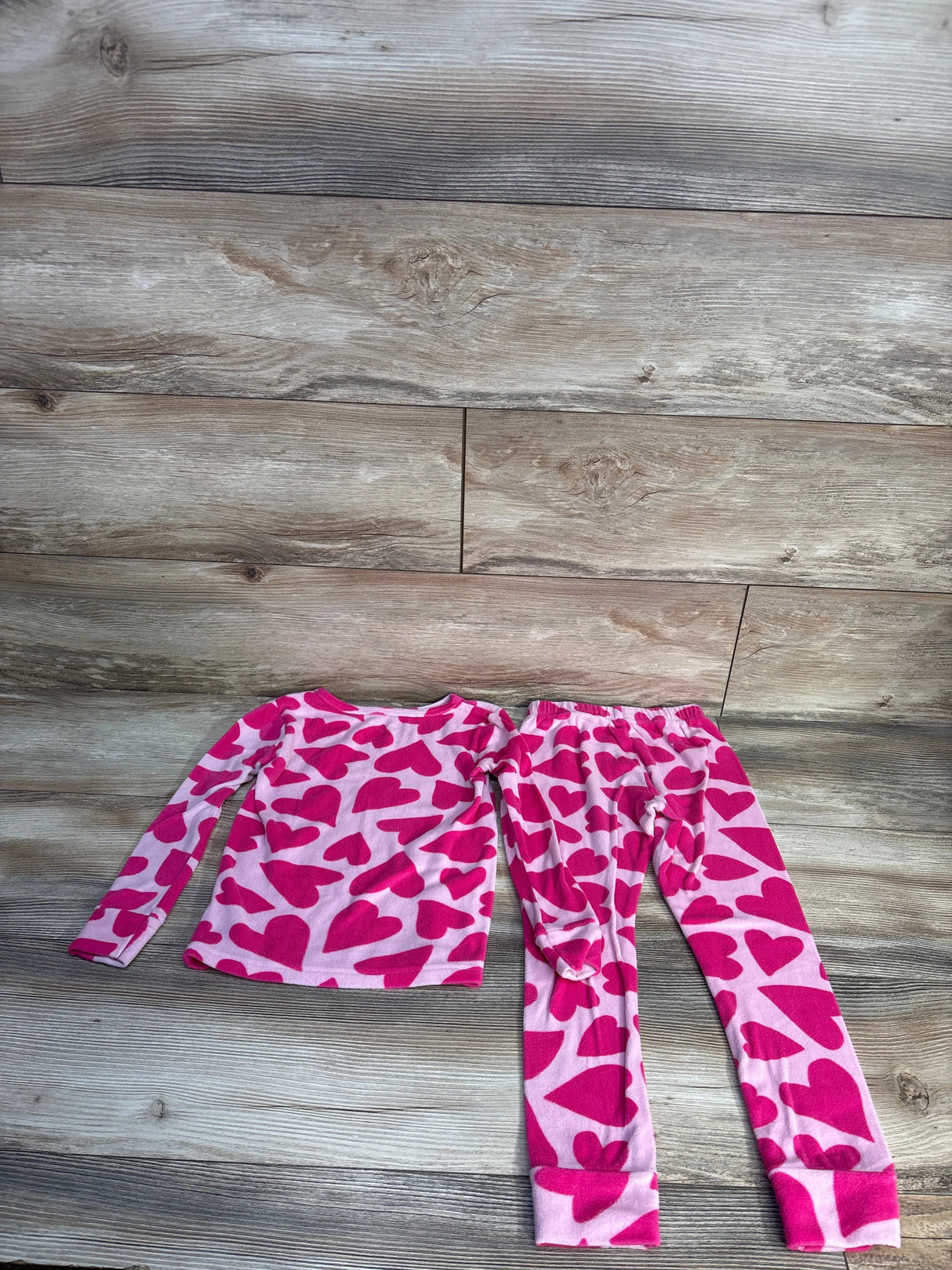 Cat & Jack 2pc Heart Velour Pajama Set Pink sz 5T