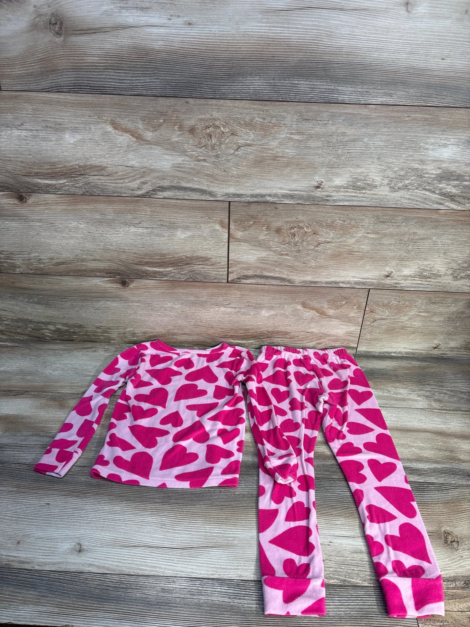 Cat & Jack 2pc Heart Velour Pajama Set Pink sz 5T