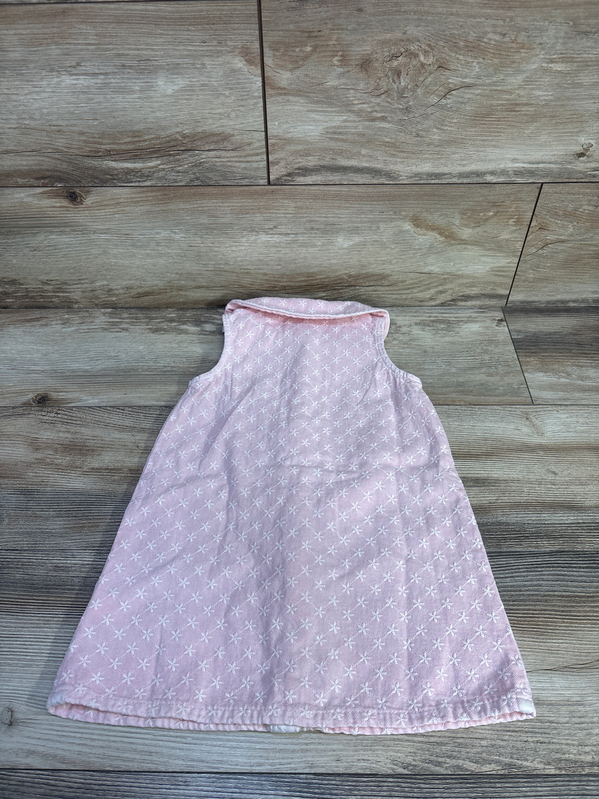 NEW Zara Embroidered Denim Button-Front Dress Pink sz 3T