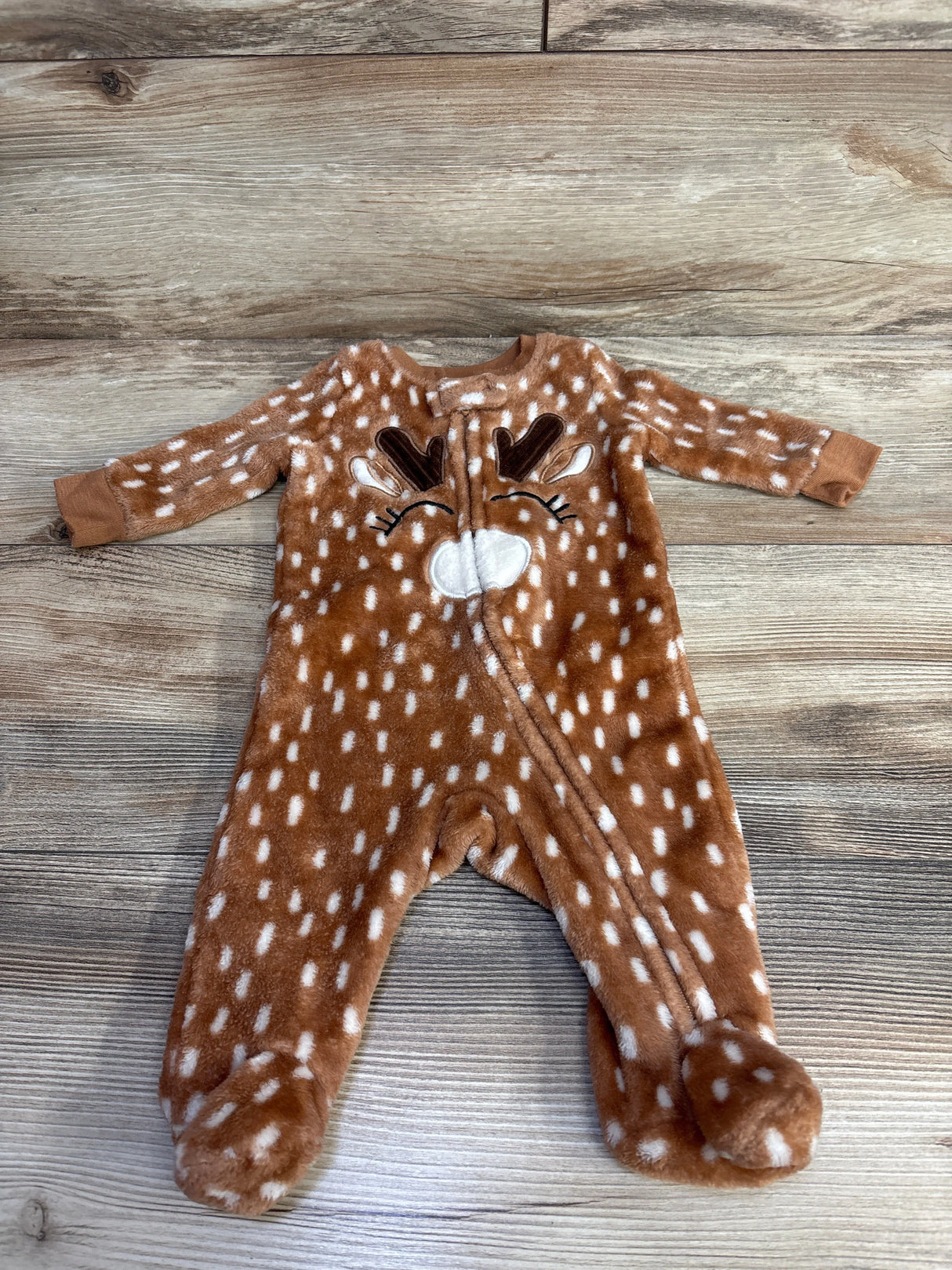North Pole Plush Reindeer Sleeper Brown sz 3m