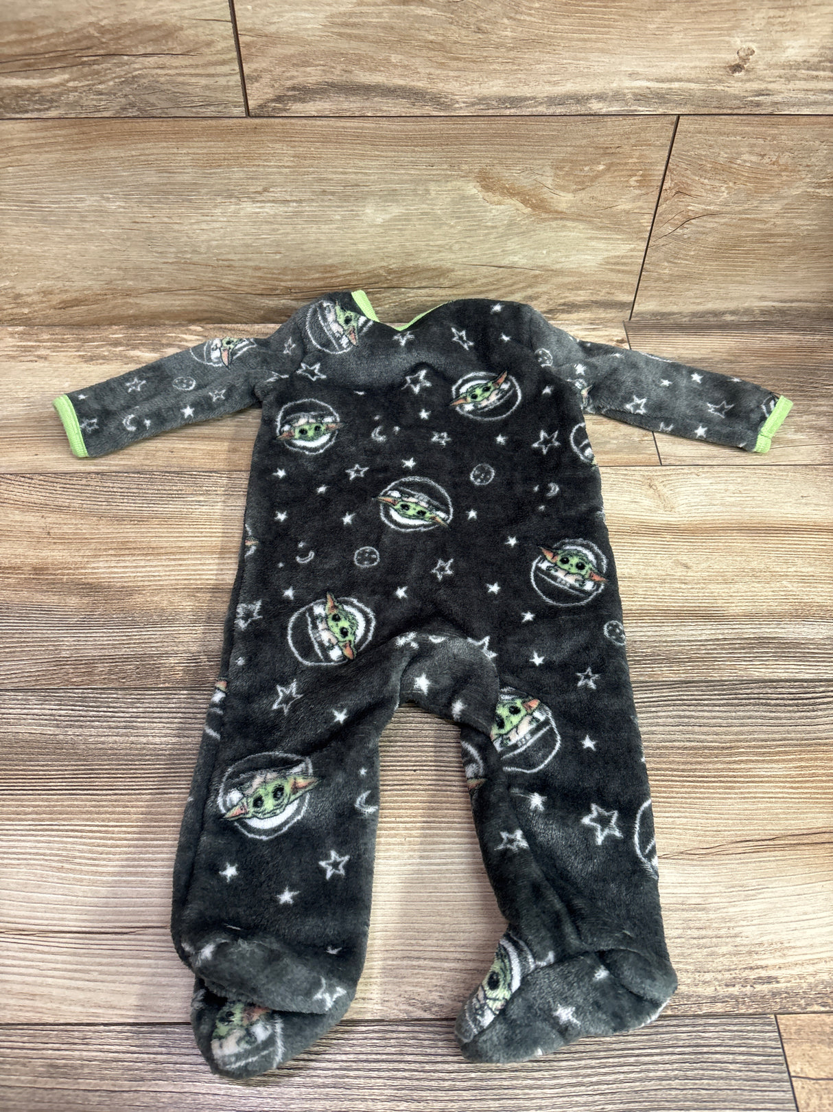 Star Wars Baby Yoda Plush Footed Coverall Grey sz 6-9m