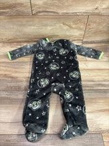 Star Wars Baby Yoda Plush Footed Coverall Grey sz 6-9m