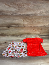 Chick Fil A 2pc Shirt & Ruffle Shorts Set Red sz 6-12m