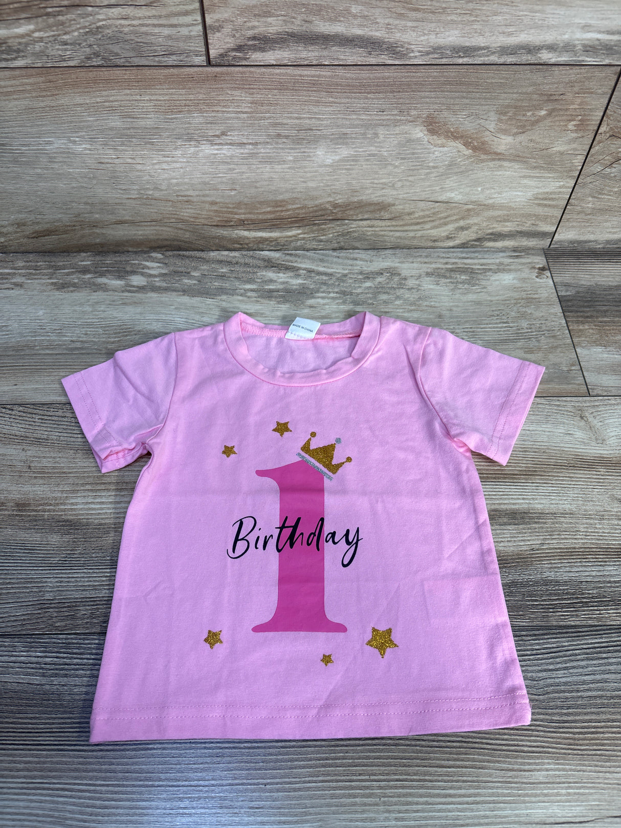 NWOT Tiijoy 1st Birthday Shirt Pink sz 12-18m