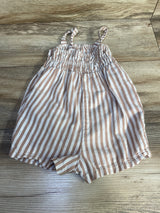 Carter's Striped Shortie Romper Beige sz 18m