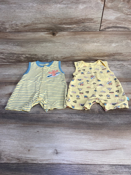 Millie & Myles 2pk Tank Shortie Romper Yellow sz 6-9m - Me n Mommy To Be