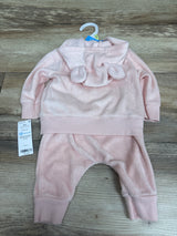 NEW Carter's 2pc Terry Cloth Full Zip Hoodie & Joggers Set Pink sz 3m