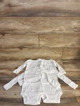 NWOT Simple Joys 4pk Long Sleeve Bodysuit Set White sz 0-3m