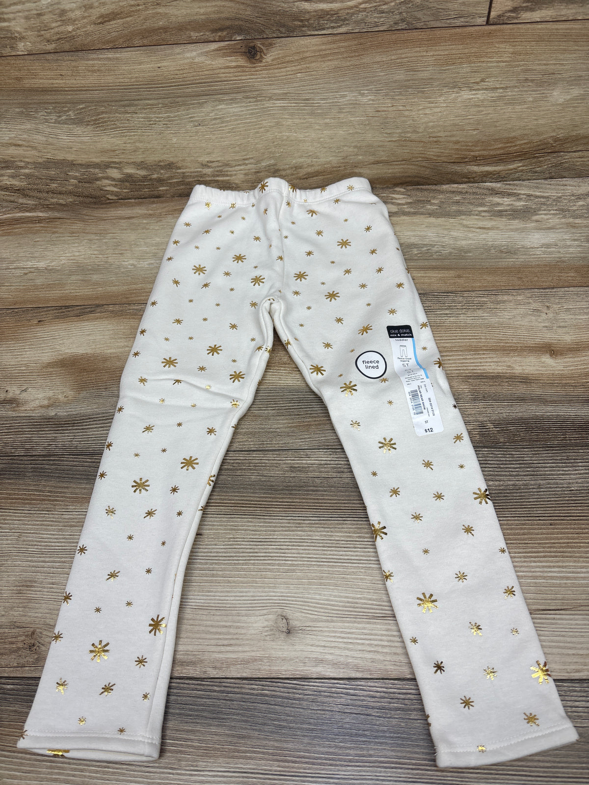 NEW Okie Dokie Fleece-Lined Leggings White sz 5T