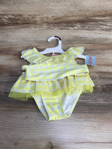 NEW Cat & Jack 2pc Gingham Swimsuit Set Yellow sz 2T