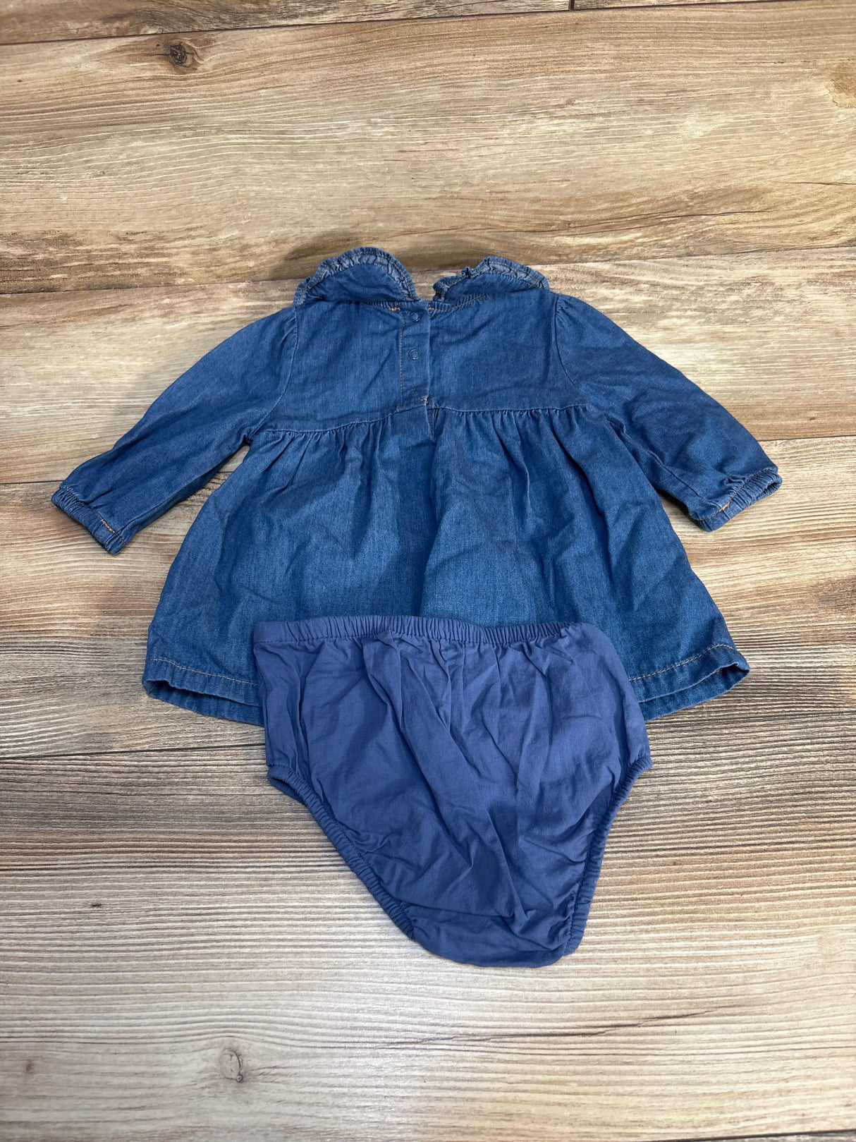 Cat & Jack 2pc Chambray Dress & Bloomers Set Blue sz 3-6m