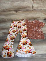 NWOT Shein 2pc Little Miss Gobble Gobble Shirt & Pants Set Brown sz 4T