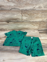 Baby Gap 2pc Food Print Shirt & Shorts Green sz 18-24m