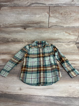 Janie & Jack Plaid Flannel Shirt Green sz 5T