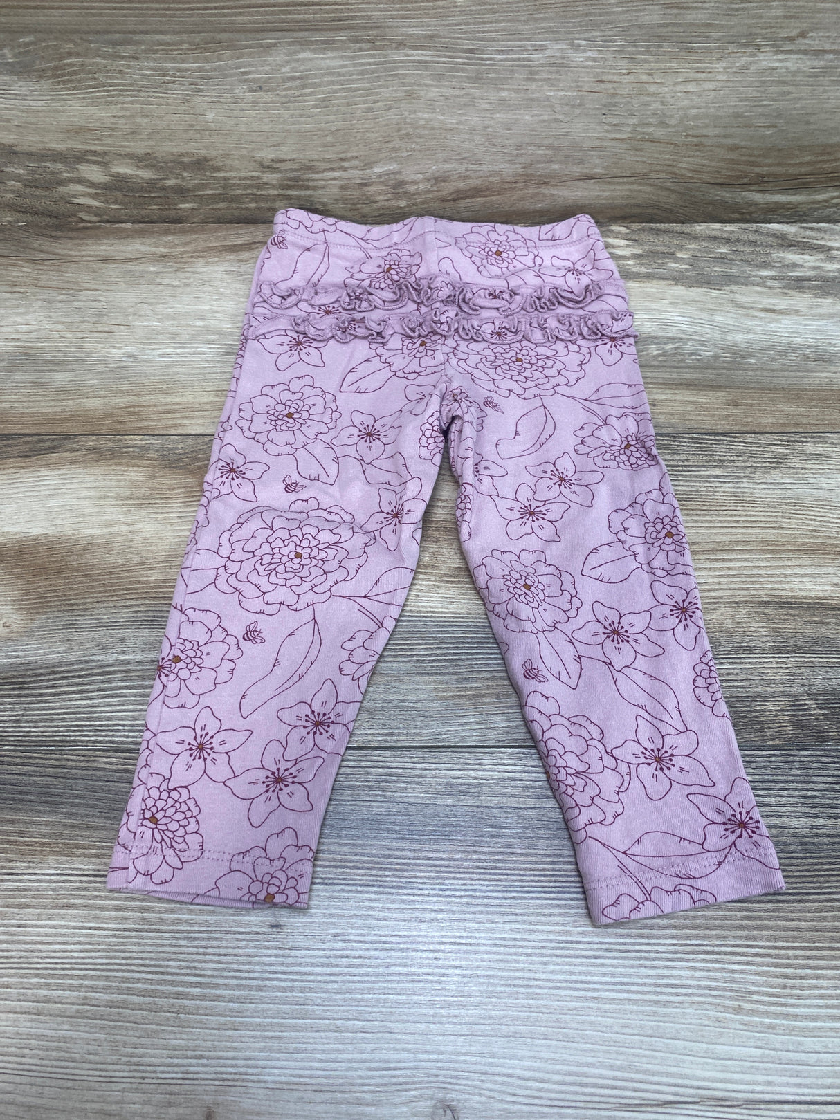 Carter's Floral Ruffle Leggings Purple sz 24m