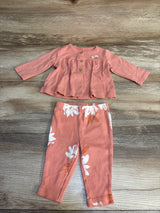 Carter's Floral Button Up Shirt & Leggings Set Pink sz 3m