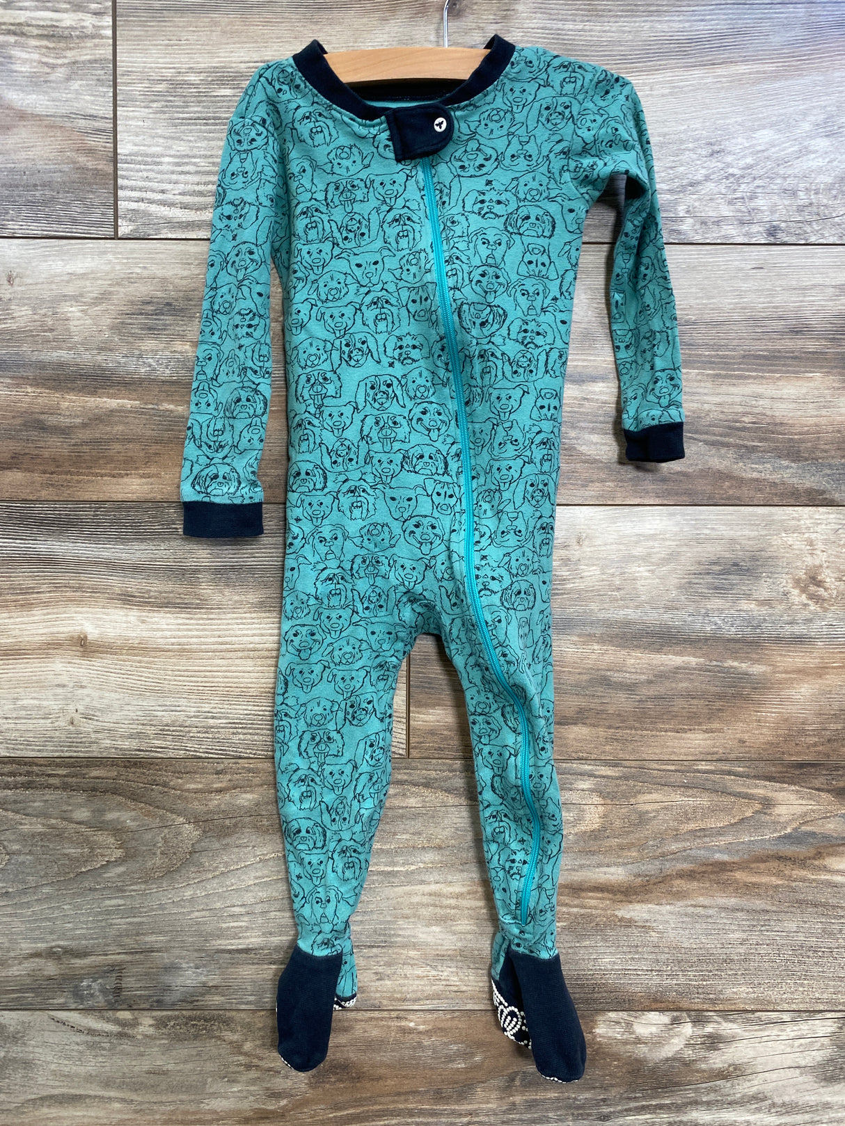 Burt's Bees Baby Organic Dog Print Sleeper Green sz 18m