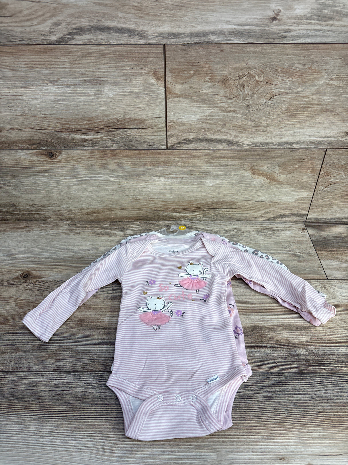 NEW Gerber 3pk Striped So Cute Bodysuits Set sz 3-6m