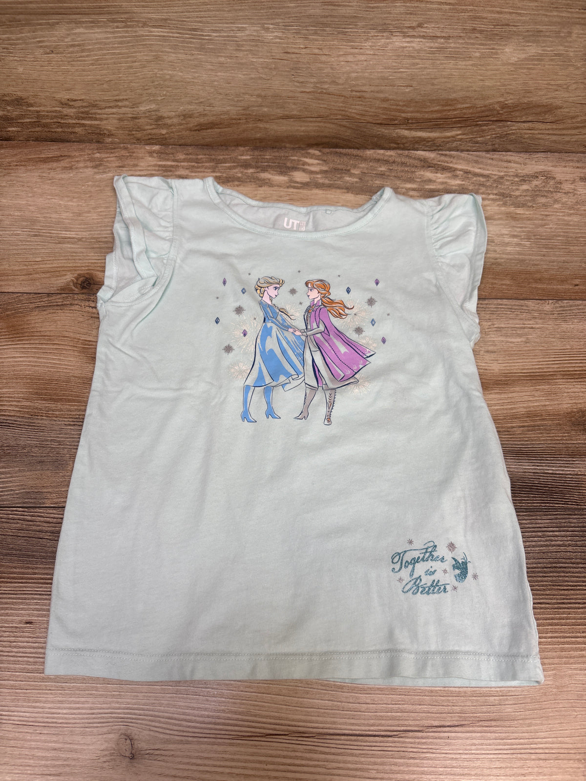 Uniqlo UT x Disney Frozen Shirt Blue sz 5-6T
