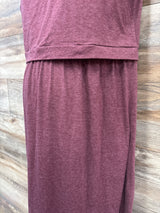 Plussiva Maternity Sleeveless Nursing Dress Maroon sz XL