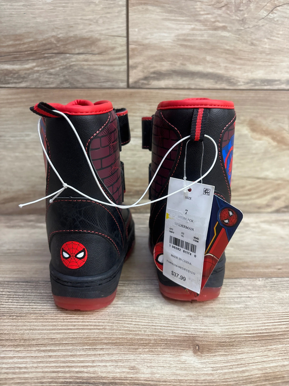 NEW Marvel Spider-Man Light-Up Winter Boots Black sz 7c