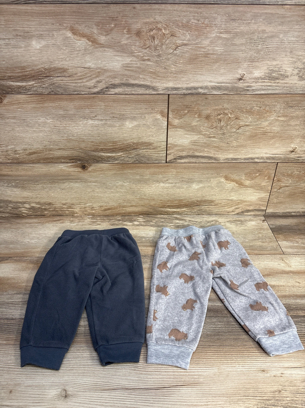 Simple Joys 2pk Fleece Bear Pants Grey sz 12m