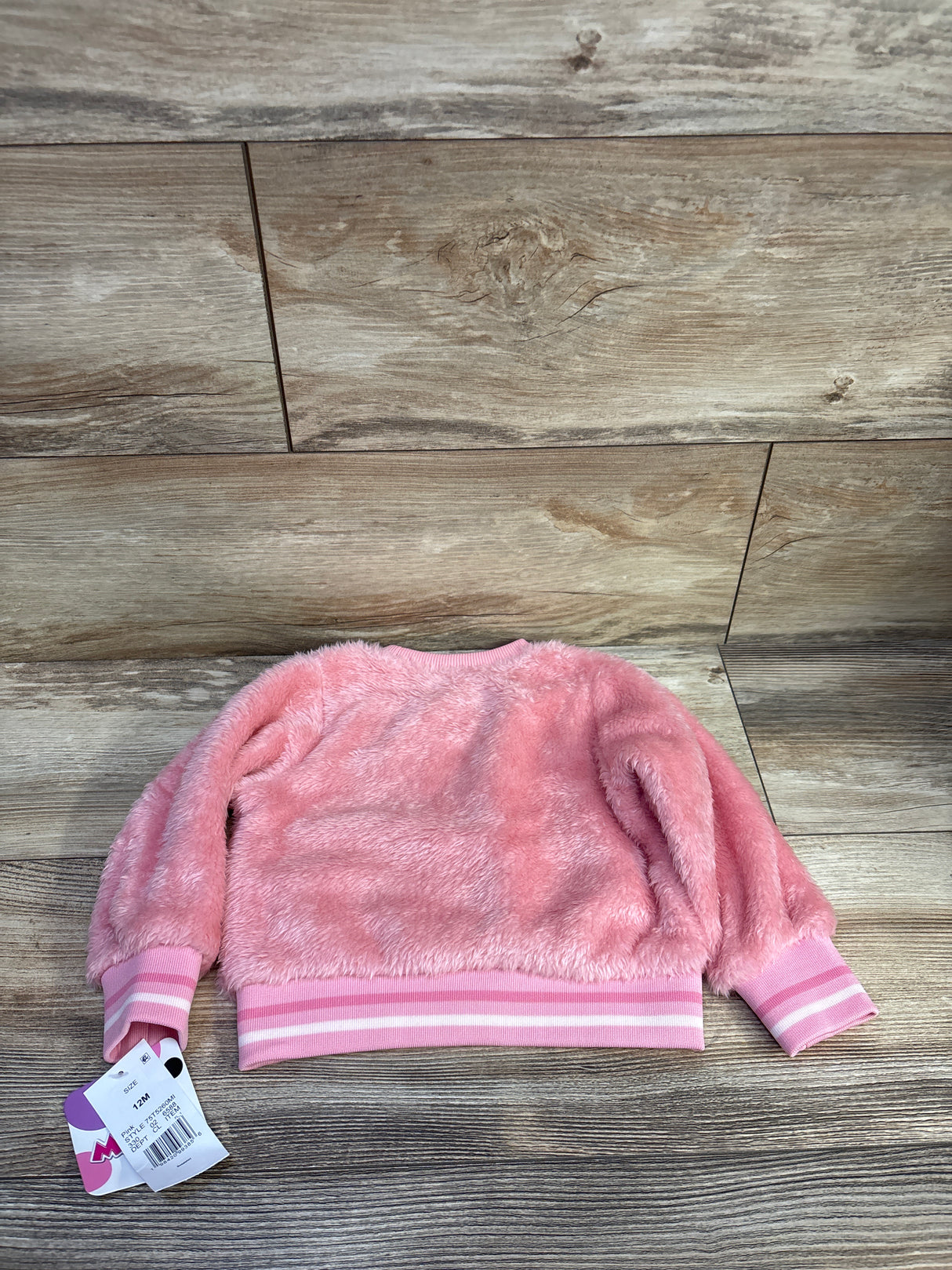 NEW Disney Junior Minnie Mouse Faux Fur Sweatshirt Pink sz 12m