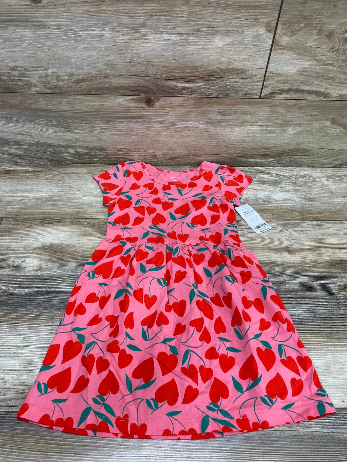 NEW Carter's Heart Print Dress Pink sz 5T