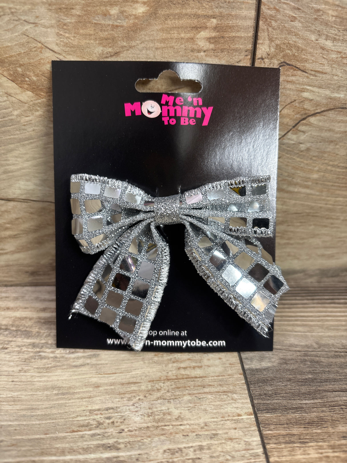 NEW Disco Ball Hair Bow Silver