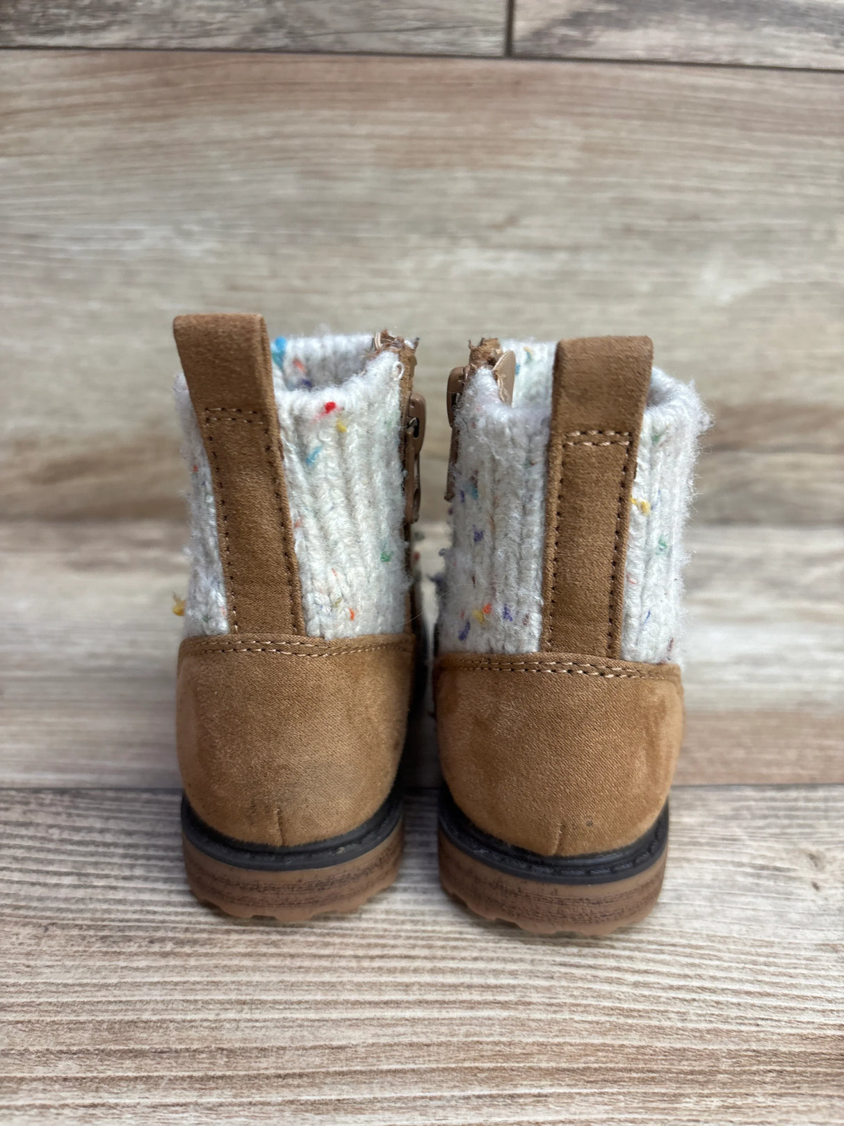 Cat & Jack Emmaline Knit Boots Cognac sz 5c