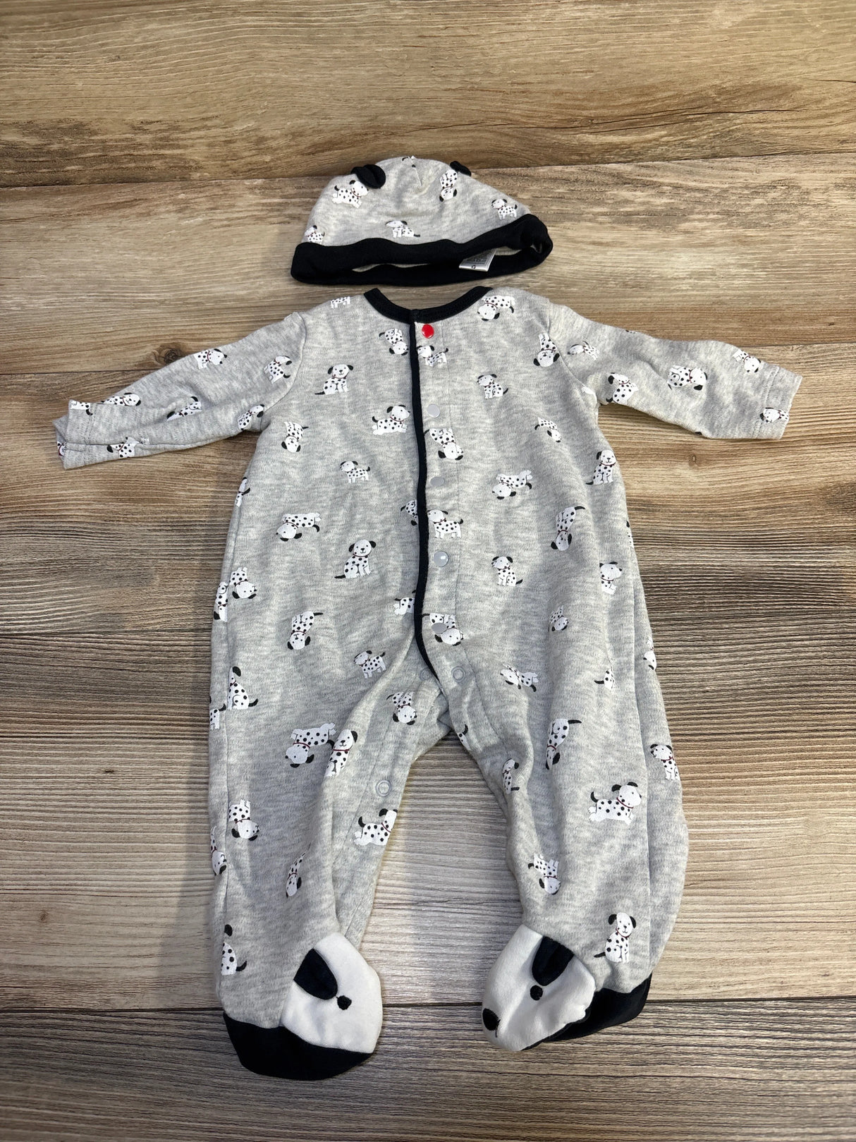 Little Me 2pc Dalmatian Coverall & Hat Set Grey sz 3m