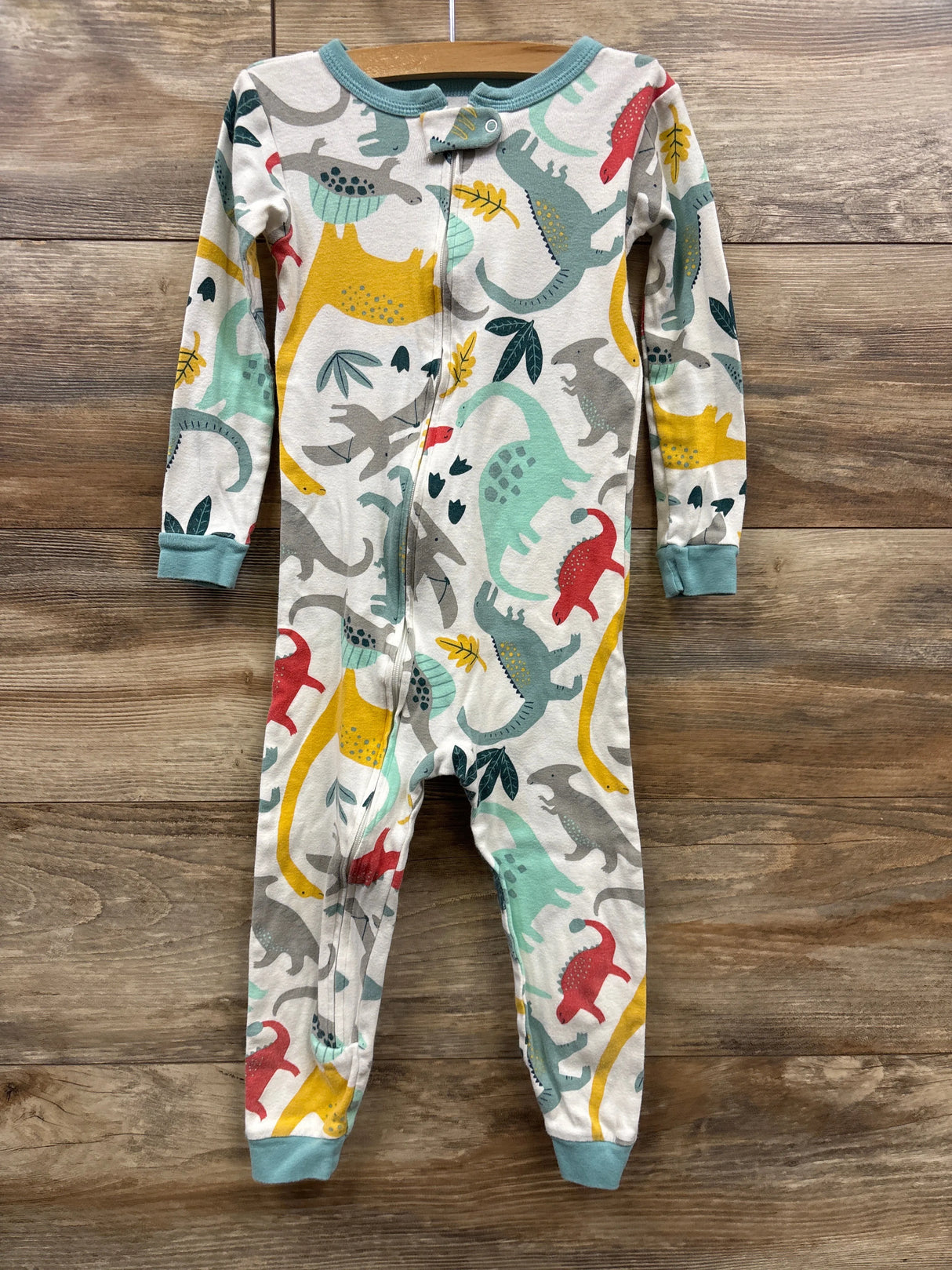 Carter's Dinosaur Print Sleeper White sz 4T