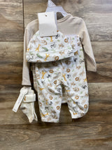 NEW Tahari Baby 4pc Bodysuit Set Beige sz 3/6m