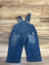 Kidscool Space Distressed Denim Overalls Blue sz 12-18m