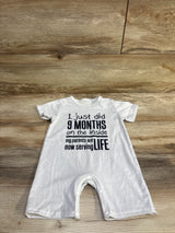 I Just Did 9 Months On The Inside Romper White sz 12-18m