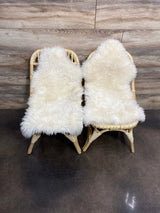 Bella Rattan 2pc Chair Set with 2pc Sheepskin Fur